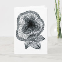 Abstracte Radiale Lijnkunst Bloem Verjaardagskaart