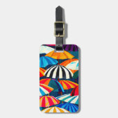 Abstracte Rainbow Beach Paraplu Bagagelabel (Voorkant verticaal)