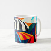 Abstracte Rainbow Beach Paraplu Koffiemok (Voorkant rechts)