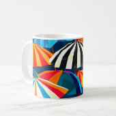 Abstracte Rainbow Beach Paraplu Koffiemok (Voorkant links)