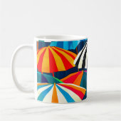 Abstracte Rainbow Beach Paraplu Koffiemok (Links)