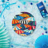 Abstracte Rainbow Beach Paraplu Papieren Bordje (Feest)