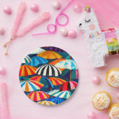 Abstracte Rainbow Beach Paraplu Papieren Bordje (Feest)