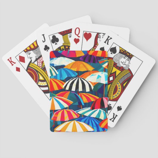 Abstracte Rainbow Beach Paraplu Pokerkaarten (Achterkant)