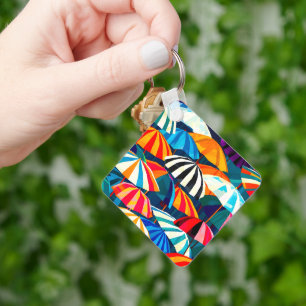 Abstracte Rainbow Beach Paraplu Sleutelhanger