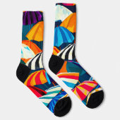 Abstracte Rainbow Beach Paraplu Sokken (Rechts)