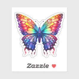 Abstracte Rainbow Butterfly Waterverf Kunstwerk Sticker
