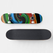 Abstracte Rainbow Cartoon Face Skateboard (Horizontaal)