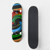 Abstracte Rainbow Cartoon Face Skateboard (Voorkant)