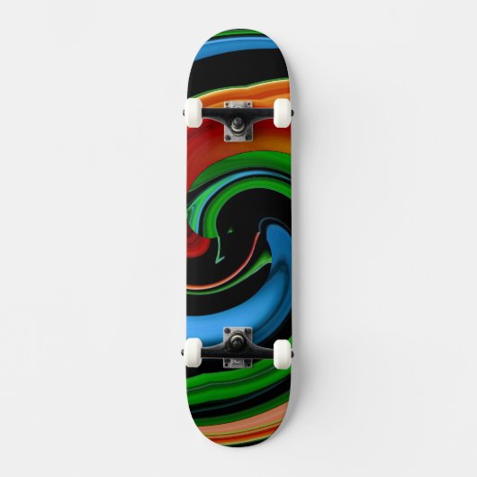 Abstracte Rainbow Cartoon Face Skateboard (Voorkant)