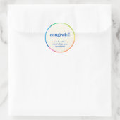 Abstracte Rainbow Custom Afstuderen Gefeliciteerd Ronde Sticker (Tas)