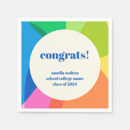 Abstracte Rainbow Custom Afstuderen Gefeliciteerd Servet