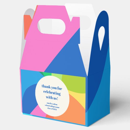 Abstracte Rainbow Custom Graduation Party Dank u Bedankdoosjes (Geopend)