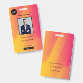 Abstracte Rainbow Employee Photo Identification ID Badge (Voor- en achterkant)