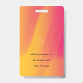 Abstracte Rainbow Employee Photo Identification ID Badge (Achterkant)