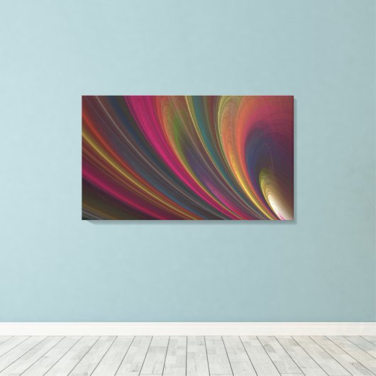 Abstracte Rainbow Fractal Wrapped Canvas Print (Insitu (Houten vloer))