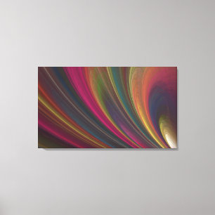 Abstracte Rainbow Fractal Wrapped Canvas Print