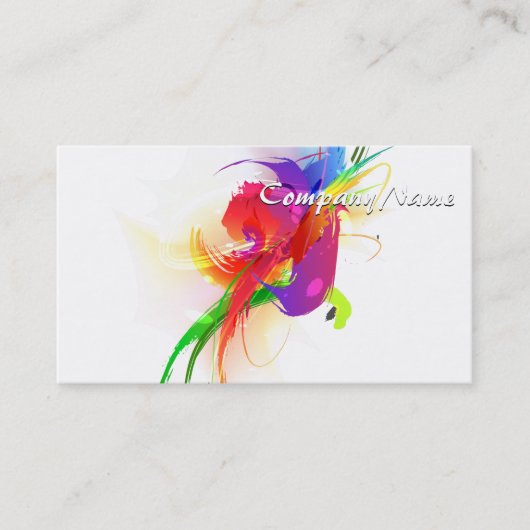 Abstracte Rainbow Lorikeet Morning Paint Spletters Visitekaartje (Voorkant)