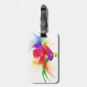 Abstracte Rainbow Loriket Paint Spletters Bagagelabel (Achterkant verticaal)