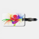 Abstracte Rainbow Loriket Paint Spletters Bagagelabel (Achterkant horizontaal)