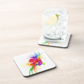 Abstracte Rainbow Loriket Paint Spletters Drankjes Onderzetter (Rechterzijde)