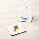 Abstracte Rainbow Loriket Paint Spletters Drankjes Onderzetter (Rechterzijde)