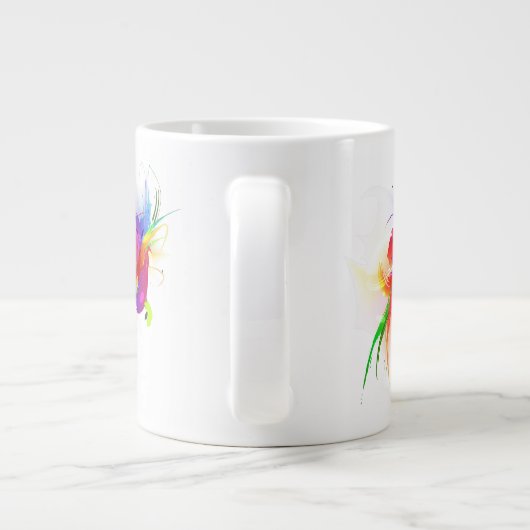 Abstracte Rainbow Loriket Paint Spletters Grote Koffiekop (Achterkant)
