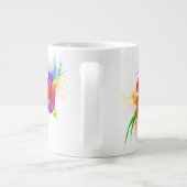 Abstracte Rainbow Loriket Paint Spletters Grote Koffiekop (Achterkant)