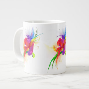 Abstracte Rainbow Loriket Paint Spletters Grote Koffiekop