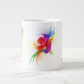 Abstracte Rainbow Loriket Paint Spletters Grote Koffiekop (Voorkant)