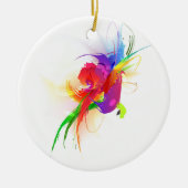 Abstracte Rainbow Loriket Paint Spletters Keramisch Ornament (Voorkant)