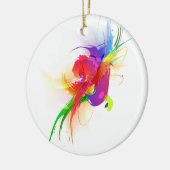 Abstracte Rainbow Loriket Paint Spletters Keramisch Ornament (Links)