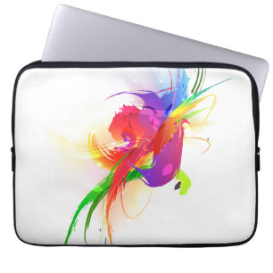 Abstracte Rainbow Loriket Paint Spletters Laptop Sleeve