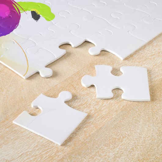 Abstracte Rainbow Loriket Paint Spletters Legpuzzel (Zijkant)