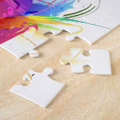 Abstracte Rainbow Loriket Paint Spletters Legpuzzel (Zijkant)