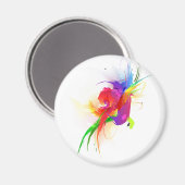 Abstracte Rainbow Loriket Paint Spletters Magneet (Voorkant / Achterkant)