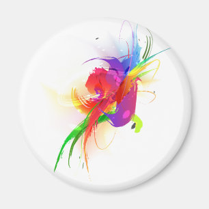 Abstracte Rainbow Loriket Paint Spletters Magneet