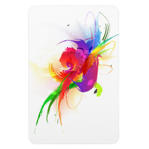 Abstracte Rainbow Loriket Paint Spletters Magneet