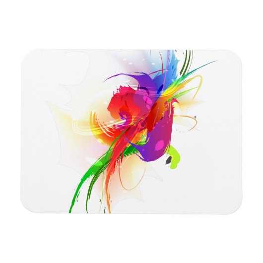Abstracte Rainbow Loriket Paint Spletters Magneet (Horizontaal)