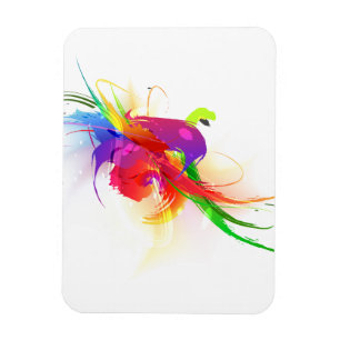 Abstracte Rainbow Loriket Paint Spletters Magneet