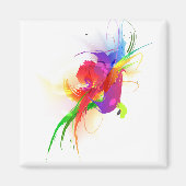 Abstracte Rainbow Loriket Paint Spletters Magneet (Voorkant)