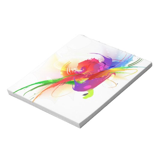Abstracte Rainbow Loriket Paint Spletters Notitieblok (Linkerzijde)