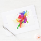 Abstracte Rainbow Loriket Paint Spletters Rechthoekige Sticker (Envelop)