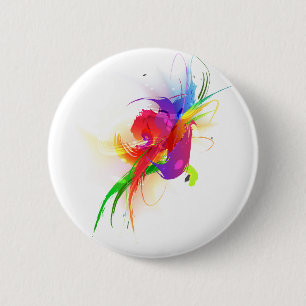 Abstracte Rainbow Loriket Paint Spletters Ronde Button 5,7 Cm