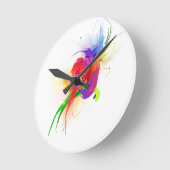 Abstracte Rainbow Loriket Paint Spletters Ronde Klok (Hoek)