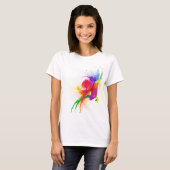 Abstracte Rainbow Loriket Paint Spletters T-shirt (Voorkant volledig)