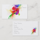 Abstracte Rainbow Loriket Paint Spletters Visitekaartje (Voorkant / Achterkant)