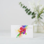 Abstracte Rainbow Loriket Paint Spletters Visitekaartje (Staand voorkant)