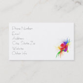 Abstracte Rainbow Loriket Paint Spletters Visitekaartje (Achterkant)