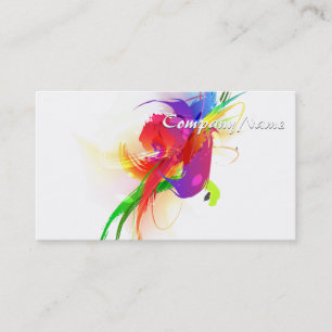 Abstracte Rainbow Loriket Paint Spletters Visitekaartje